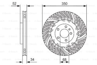 FREN DİSKİ. ÖN. 350 /34-32 MM . KAPLAMALI. YÜKSEK KARBON ALAŞIMLI resmi