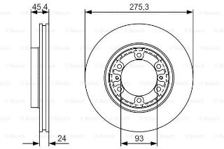 FREN DİSKİ. ÖN. 275.3 /24-22.4 MM . HAVA KANALLI resmi