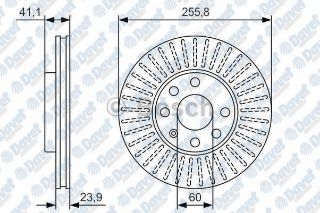 ÖN FREN AYNASI HAVALI ASTRA G 1.6 98-05 -ZAFİRA 2.0DI 16V 99-05 256X24X4DLXHAVALI 0986478881 resmi