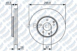 FREN DİSKİ. ÖN. 299.8 /28-25.4 MM . HAVA KANALLI resmi