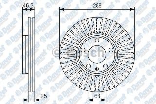 ÖN FREN AYNASI PASSAT-VARIANT 96-05 AUDI A4-A6 1.8 20V-1.9TDI 97 288X25X5DLXHAVALI 0986478546 resmi
