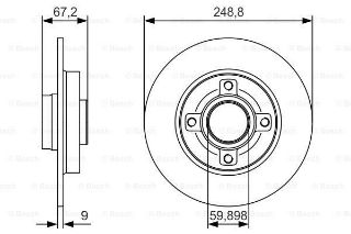 FREN DİSKİ ARKA [249 / 9-8 MM] C4 resmi