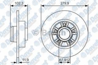 FREN DİSKI ARKA PORYALI 280MM RENAULT TRAFİC OPEL VİVARO 1.9D DTI 16V 2.5DTI resmi