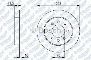 FREN DİSKİ CERATO 04-10 ELANTRA 01-07  ARKA DÜZ 258-4 resmi