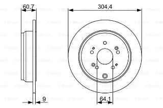 FREN DİSKİ ARKA HONDA CRV 2.4 01>  DÜZ 305mm DF7374 resmi