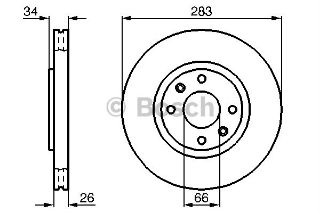 ÖN FREN DİSKİ HAVALI 283 MM 207 307 308 TEPEE C4 DS3 DS4 resmi
