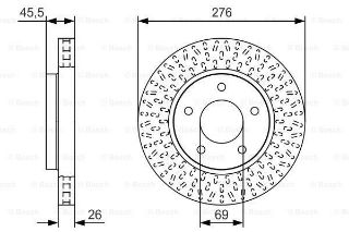 FREN DİSKİ ÖN MITSUBISHI LANCER 08> / CALIBER 06> HAVALI 276mm DF4933 resmi