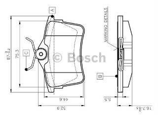 FREN BALATASI ARKA WVA 24765 PARTNER TEPEE 1.6 16V 1.6HDI 08-> P308 SW 07-> BERLİNGO 1.6 1.6HDI 08-> resmi
