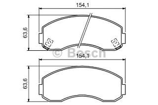 ÖN BALATA KİA K 2500 2.5D 03 K2700 D 97 0986TB3045 resmi