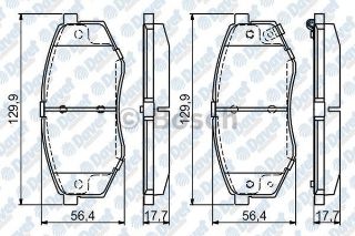 ÖN BALATA HYUNDAİ İX20 11 İX35 2.0-2.0 CRDİ 10 130X56.7X17.6 MM 0986TB3113 resmi