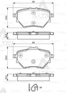 FREN BALATASI ARKA CAPI 268MM (PEUGEOT:308 II 1.2VTI 1.2THP 1.6 2.0HDI 13-/CITROE:C4 PICASSO II) resmi