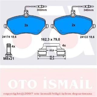 ÖN BALATA P407 2.2 2.7 HDİ 3.0 05/04 607 00 C5 2.2 2.7 HDİ 08 C6 06 0986TB2880 resmi