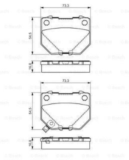 DİSK BALATA - ARKA - WVA 23850 - 73.3X54.5X17 MM - İKAZ KABLOLU resmi
