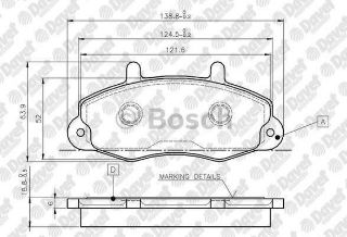 ÖN FREN DİSK BALATA ( FORD : TRANSIT T.12 93-99 ) resmi