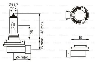 AMPUL PURE LIGHT H8 12 V 35W (FAR AMPULU) resmi