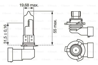 FAR AMPULÜ UZUN PURE LIGHT 12 V HB3 60 W P20D HB3 P20D ASTRA G 98>10 resmi