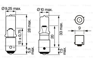 AMPUL PURE LIGHT 12 V H6W 6 W BAX9S resmi