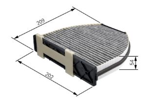 POLEN FİLTRESİ MERCEDES C180-C200-C220-C230-C240-C280-C36-C43-CLK200-CLK230-E SERİSİ KLİMASIZ resmi