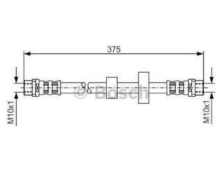 ON FREN HORTUMU SAG SOL (370MM) TRANSPORTER T4 96>06 resmi