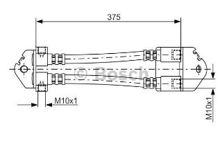 FREN HORTUMU. İÇ. ARKA. 375.00 MM resmi