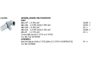 SENSOR KRANK / VOLAN MILI POZISYON ( FIAT : CROMA / STILO / LANCIA / ALFA : 147 / 156 / 159 / 166 / GT resmi