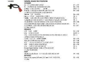 SENSOR KRANK / VOLAN MILI POZISYON ( PEUGEOT : 205 / 206 / 309 / 405 / 406 / BOXER / EXPERT / PARTNER ) resmi