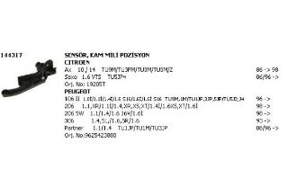 SENSOR KAM / EKSANTRIK MILI POZISYON ( PEUGEOT : 106 / 206 / 306 / PARTNER / CITROEN : AX / SAXO ) resmi