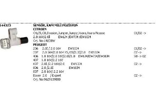 SENSOR KAM / EKSANTRIK MILI POZISYON ( PEUGEOT : 206 / 307 / 406 / 40-- / 607 / 806-- 807 / BOXER / EXPERT / CITROEN : C4 / C5 / C8-- JUMPER-- XSARA ) resmi