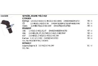 SENSOR KRANK / VOLAN MILI POZISYON ( PEUGEOT : 306 / 406 / 607 / PARTNER / CITROEN : C5 / BERLINGO / XSARA ) resmi