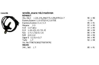 SENSOR KRANK / VOLAN MILI POZISYON ( RENAULT : R18 / R19 / R21 / R25 / CLIO / MEGANE / EXPRESS / ESPACE ) resmi