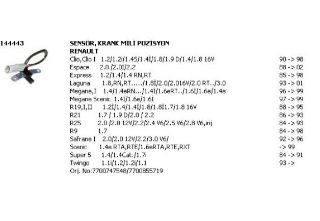 SENSOR KRANK-VOLAN MILI POZISYON - (RENAULT: R9 1.7-R19-R21-R25-CLIO-LAGUNA I-MEGANE-SCENIC-EXPRESS-ESPACE) resmi