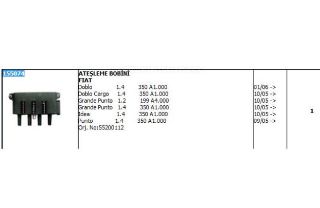 BOBIN ATESLEME ( FIAT : DOBLO 1.4 DOBLO KARGO IDEA LINEA 1.4 GRANDE PUNTO 1.2 1.4 ) resmi