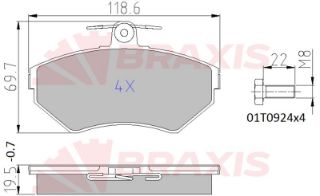 ÖN  FREN BALATASI PASSAT 1,6 1,8 1,9 TDI 97>00 A4 95>99 resmi