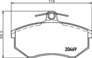 ÖN  FREN BALATASI AUDI A80 86>96 COUPE 89>91 CABRİOLET 93>00 A90 87>91 A100 82>90 A200 79>91 resmi