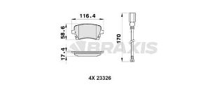 ARKA FREN BALATASI (FISLI) TRANSPORTER T5 / T6 1.9 / 2.0 / 2.5TDI 03>16 resmi