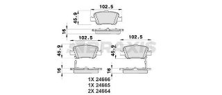 ARKA FREN BALATASI AURIS 1.4 D D 4D 13> COROLLA D 07>12 İKAZ KABLOLU resmi