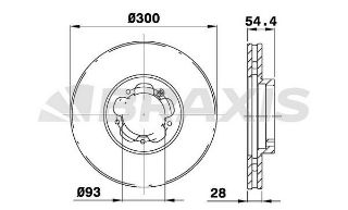 ÖN  FREN DİSK AYNASI TRANSİT V347 2.2TDCI / 2.4TDCI / 3.2TDCI 06 /> A.CEKER OLCU: (300 * 28) resmi