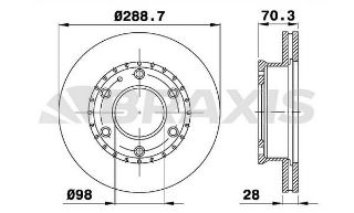 ÖN  FREN DİSK AYNASI HAVALI MAZDA B2500 2.5 D BT50 4X4 05>11 289X6 resmi