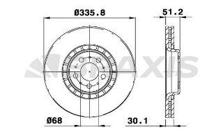 ÖN  FREN DİSK AYNASI HAVALI VOLVO XC90 2.5T D5 T6 02> (17 JANT) / (335.8X30X5DLXHAVALI) resmi