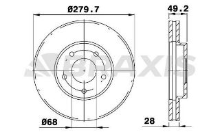 ÖN  FREN DİSK AYNASI HAVALI PRIMERA P12 03>10 X TRAİL 01>10 MAXİMA 10> 280X5 resmi