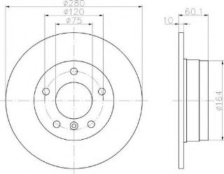 ARKA FREN DİSKI BMW E36 E46 280MM resmi