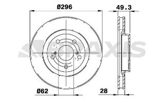 ÖN  FREN DİSK AYNASI HAVALI RAV4 VVT I 2.0 2.2 D 4D 06> 11 CAMRY 06>11 296X5 resmi