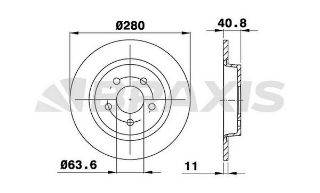 ARKA FREN (AYNASI) DİSKI FOCUS II CB4 04>11 C-MAX (DM2)  07>09 VOLVO  V50 04>12 C30 06>12  C70 II  05>13 S40 II 04>12  17 JANT - 16 JANT DÜZ 280MM 5 BİJON resmi