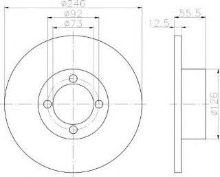 ÖN  FREN DİSKI ASTRA F 92>98 CORSA B 93>02 ASTRA CLASSIC 99>02 resmi
