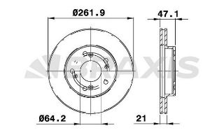 ÖN  FREN DİSK AYNASI HAVALI 01>06 CİVİC HATCHBACK 1.4I 1.4 IS 1.6 I CR Z 11>15 1.5 HIBRIT 262X5 resmi