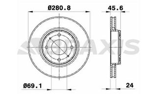 ÖN  FREN DİSK AYNASI HAVALI CARİSMA 00>06 VOLVO S40 00> 281X4 resmi