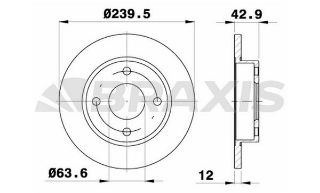 ÖN  FREN DİSK AYNASI FİESTA III / IV 89>000 FORD KA 96>00 MAZDA 121 III 96>03 OLCU : (240 X 12 * 4B) resmi