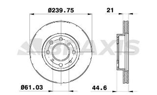 ÖN  FREN DİSK AYNASI HAVALI HONDA CİVİC 1.4-1.5-1,6 1992 2000 (240X4) resmi