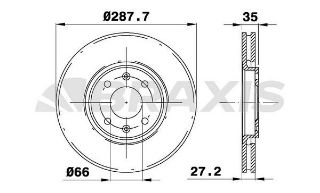 ÖN  FREN DİSK AYNASI HAVALI C5 C5 II 2.0HDI / 2.2HDI / 3.0 V6 01> XANTIA XANTIA II 3.0 V6 / 2.0T / 1.9T / 1.9D resmi