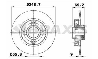 ARKA FREN DİSK AYNASI SENSOR HALKASI ILE C4 C3 PICASSO DS3 C3 III P207 P307 P208 P2008 1.4 16V / 1.6 resmi